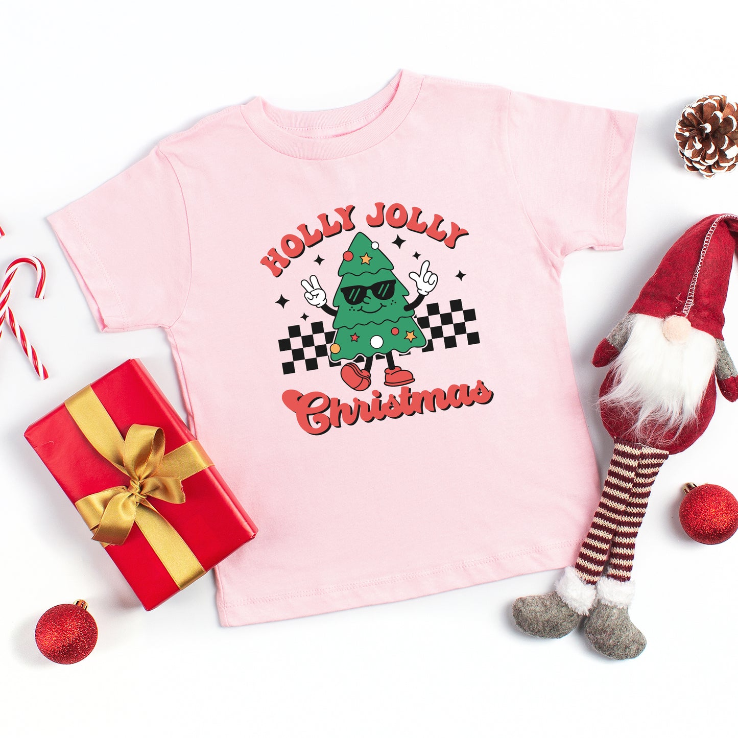 Holly Jolly Christmas Tree | Youth Graphic Short Sleeve Tee