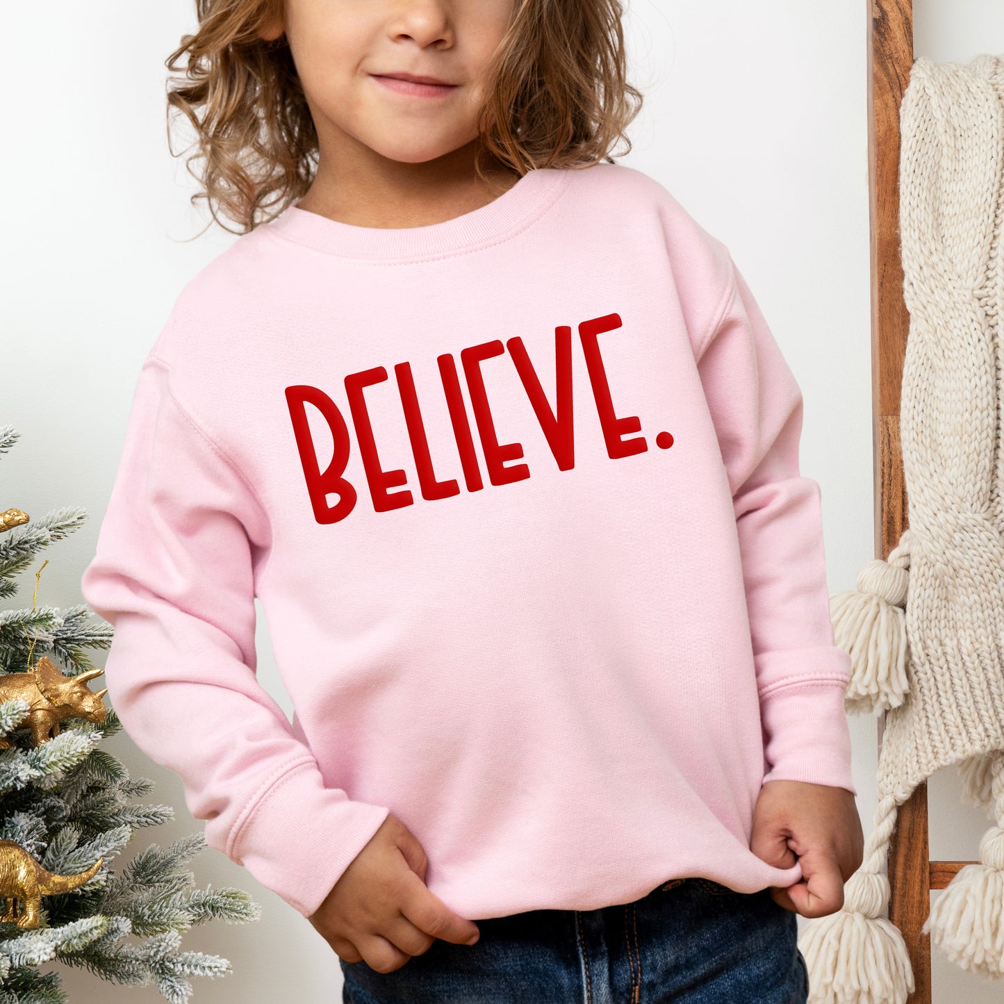 Believe Bold Puff Print | Toddler Graphic Sweatshirt