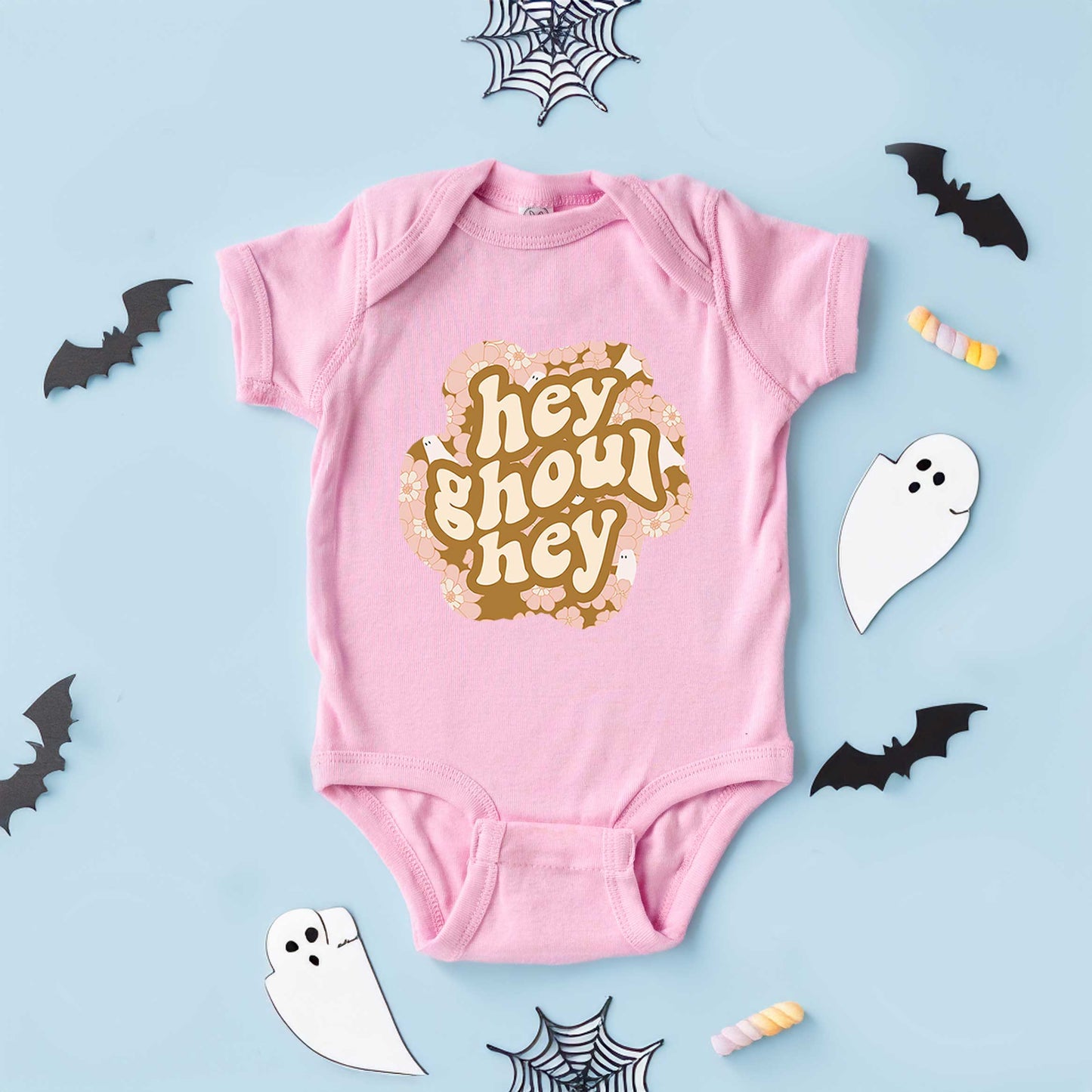 Hey Ghoul Hey Colorful | Baby Graphic Short Sleeve Onesie