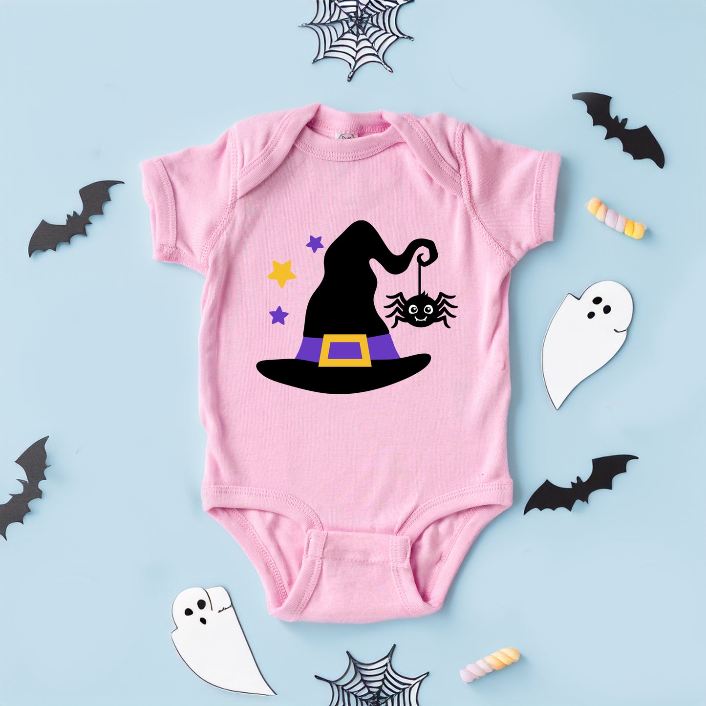 Witch And Spider | Baby Graphic Short Sleeve Onesie