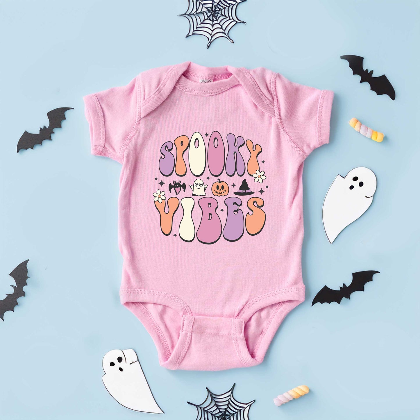 Spooky Vibes Bubble | Baby Graphic Short Sleeve Onesie