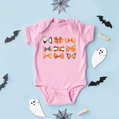 Coquette Girl Halloween Bow Chart | Baby Graphic Short Sleeve Onesie