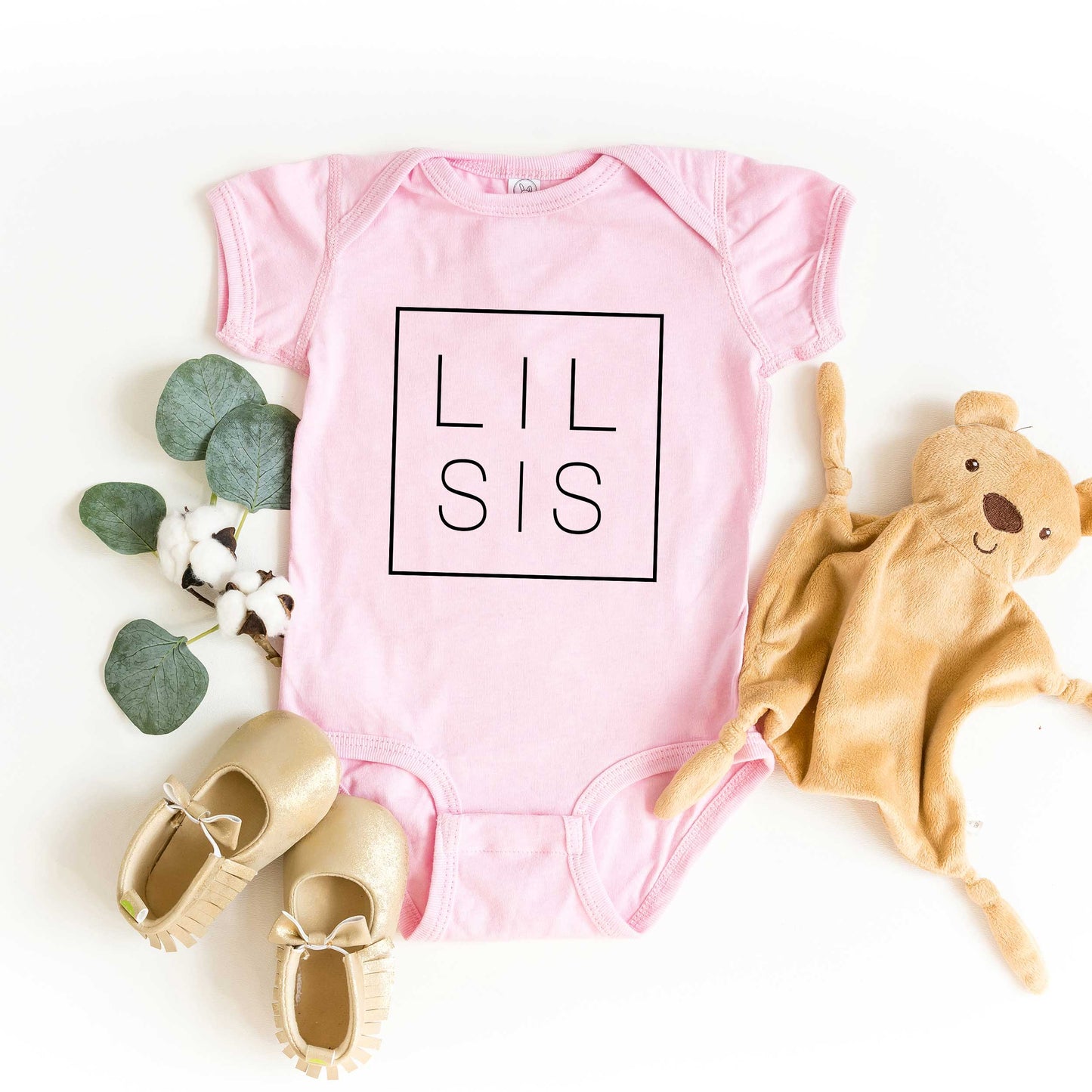 Lil Sis Square | Baby Graphic Short Sleeve Onesie