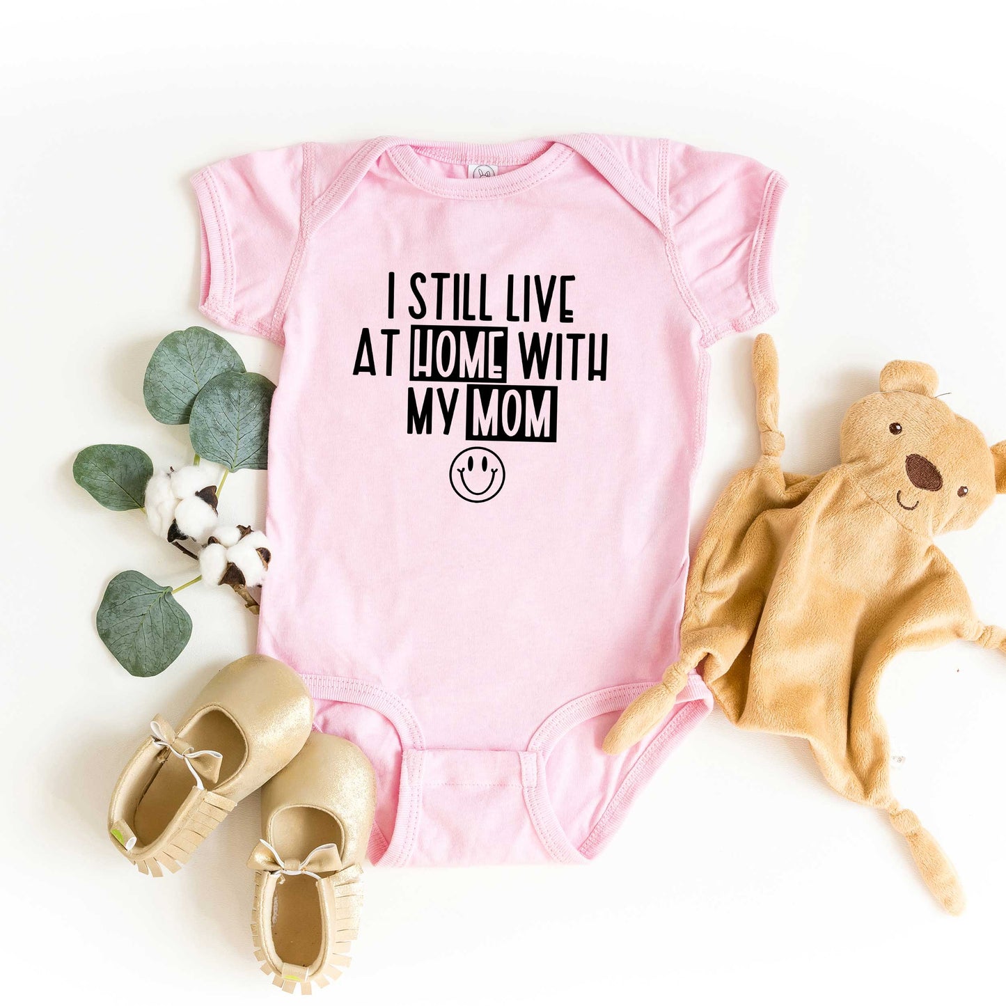 Home With My Mom | Baby Graphic Short Sleeve Onesie