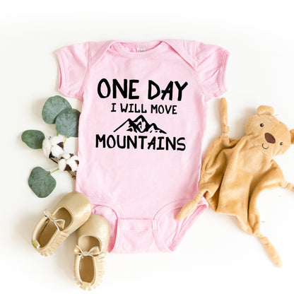 One Day I Will Move Mountains | Baby Graphic Short Sleeve Onesie