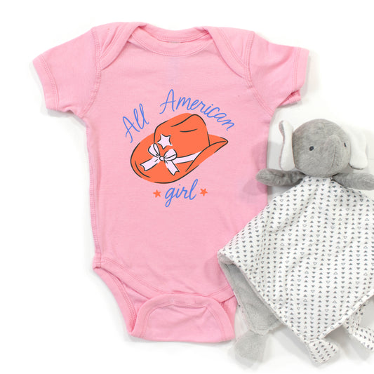 All American Girl Hat | Baby Graphic Short Sleeve Onesie