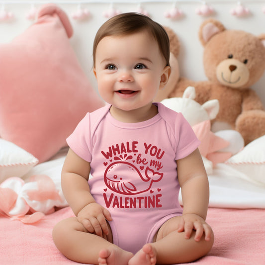 Valentines Whale | Baby Graphic Short Sleeve Onesie