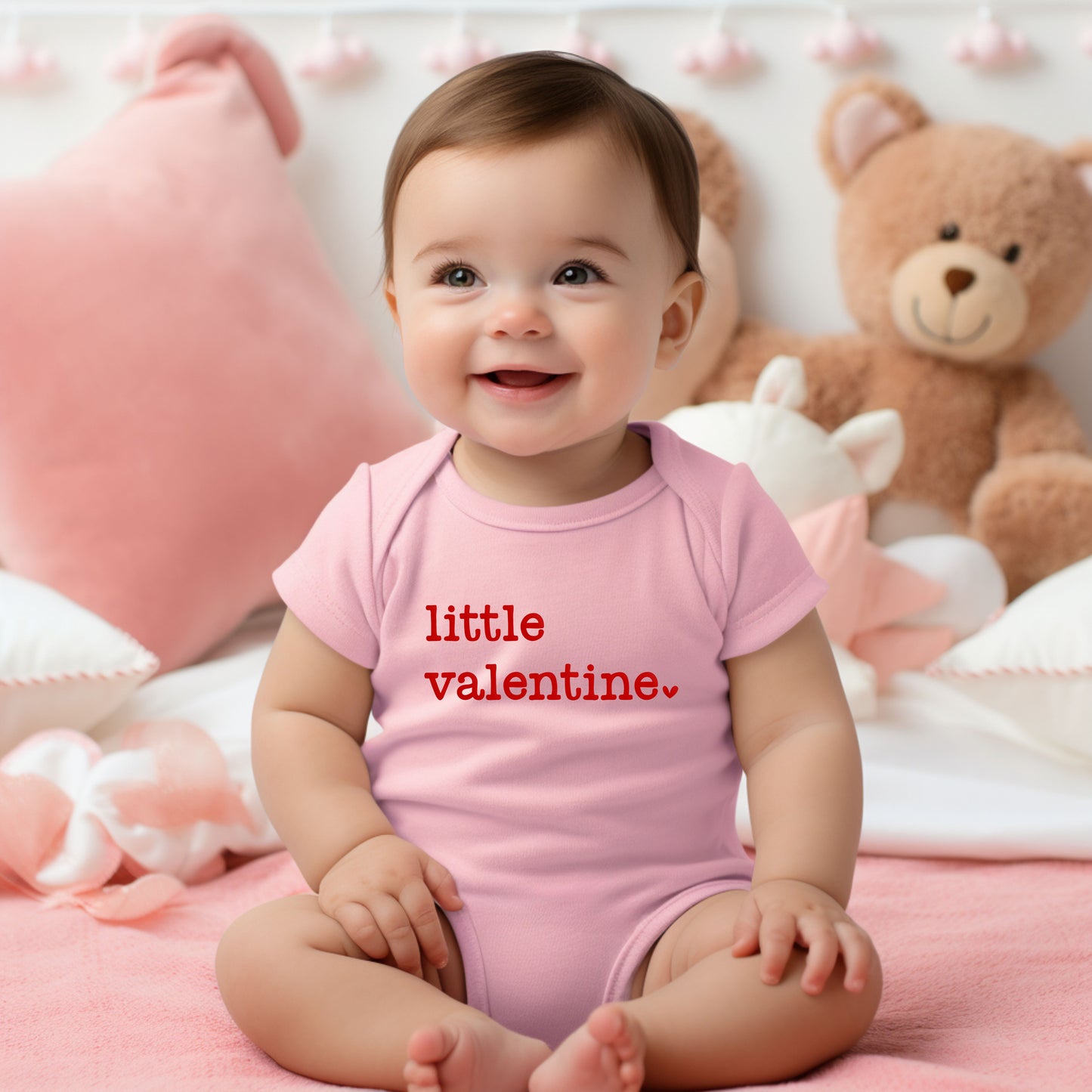 Little Valentine Puff Print | Baby Graphic Short Sleeve Onesie