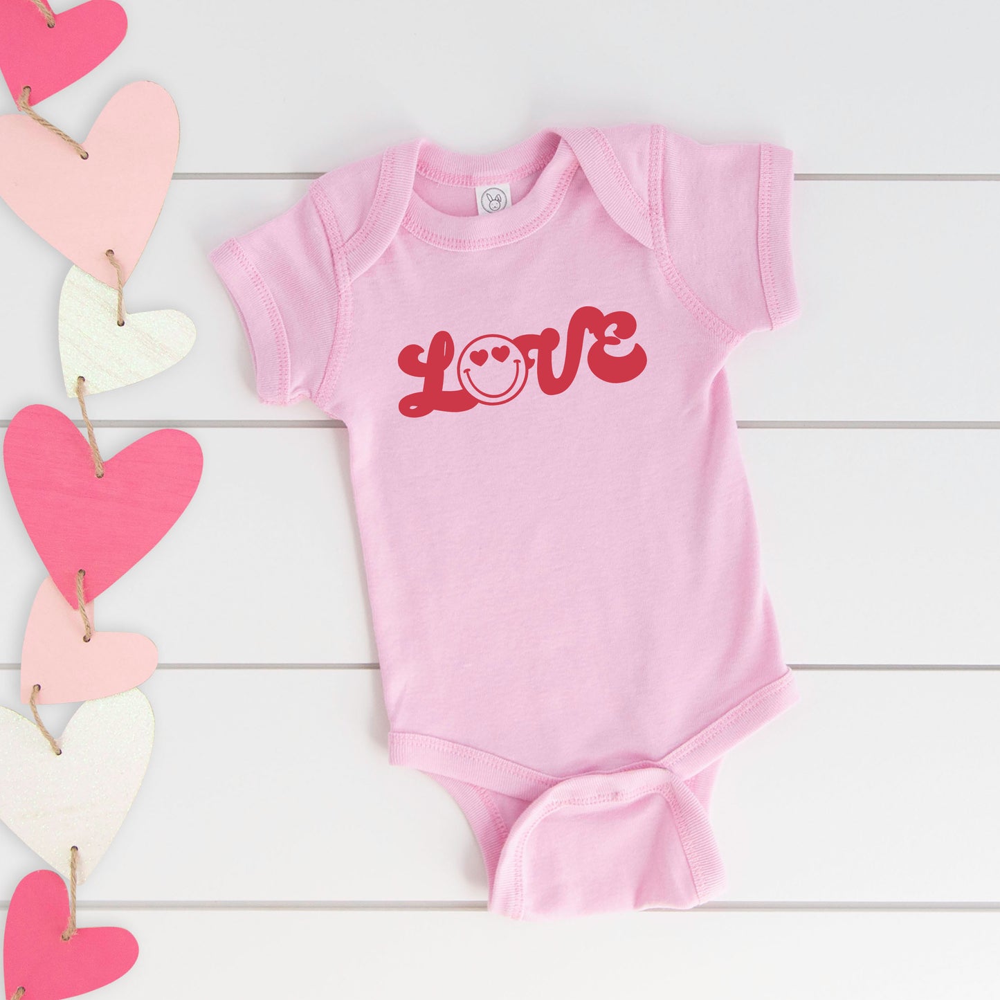 Love Smiley Face | Baby Graphic Short Sleeve Onesie