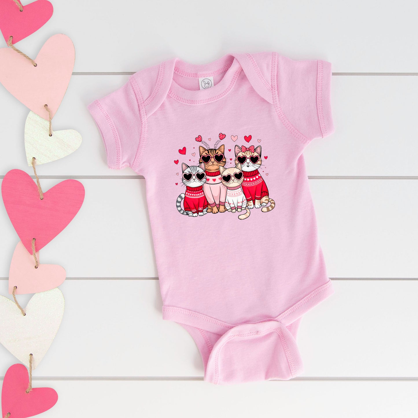 Valentine Kittens | Baby Graphic Short Sleeve Onesie