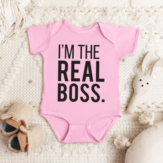 I'm The Real Boss | Baby Graphic Short Sleeve Onesie