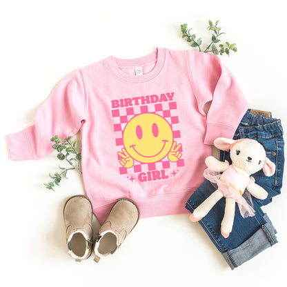 Birthday Girl Checkered | Toddler Graphic Sweatshirt