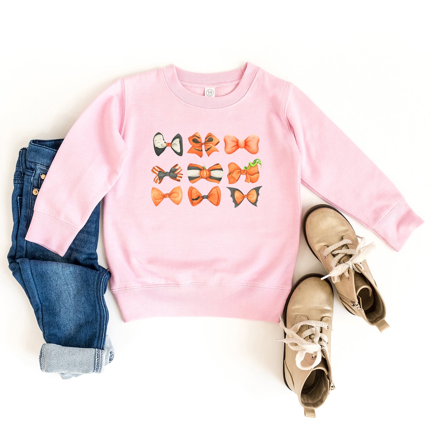 Coquette Girl Halloween Bow Chart | Toddler Graphic Sweatshirt