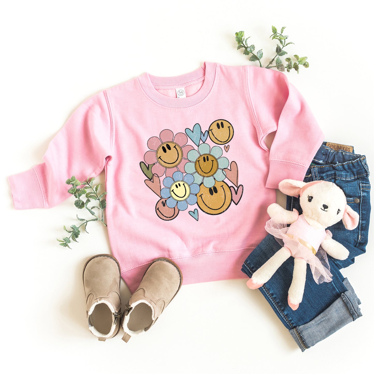 Flower Smiley Face | Toddler Graphic Sweatshirt