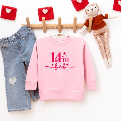 14th Feb Stars Puff Print | Toddler Graphic Sweatshirt