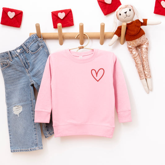 Embroidered Hand Drawn Heart | Youth Ultra-Soft Graphic Sweatshirt