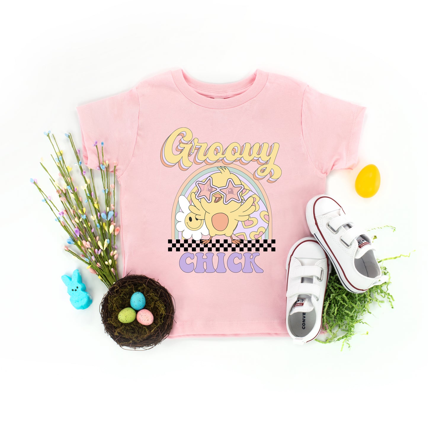 Groovy Easter Chick | Youth Graphic Short Sleeve Tee