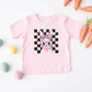 Checkered Groovy Bunny | Toddler Graphic Short Sleeve Tee