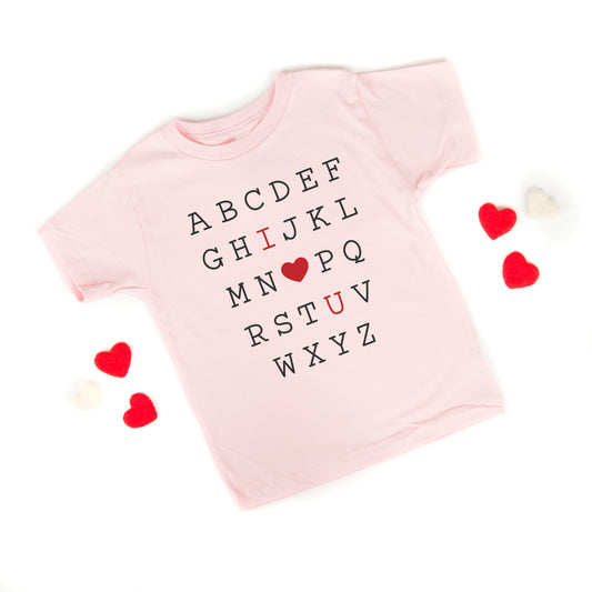 Alphabet I Love You | Youth Graphic Short Sleeve Tee