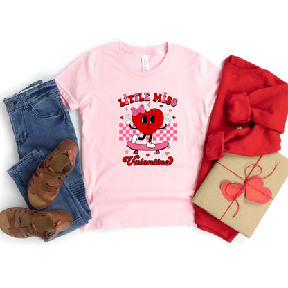 Little Miss Valentine Skateboard | Toddler Graphic Short Sleeve Tee