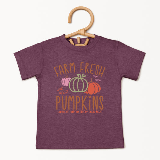 Colorful Farm Fresh Pumpkins | Toddler Graphic Short Sleeve Tee