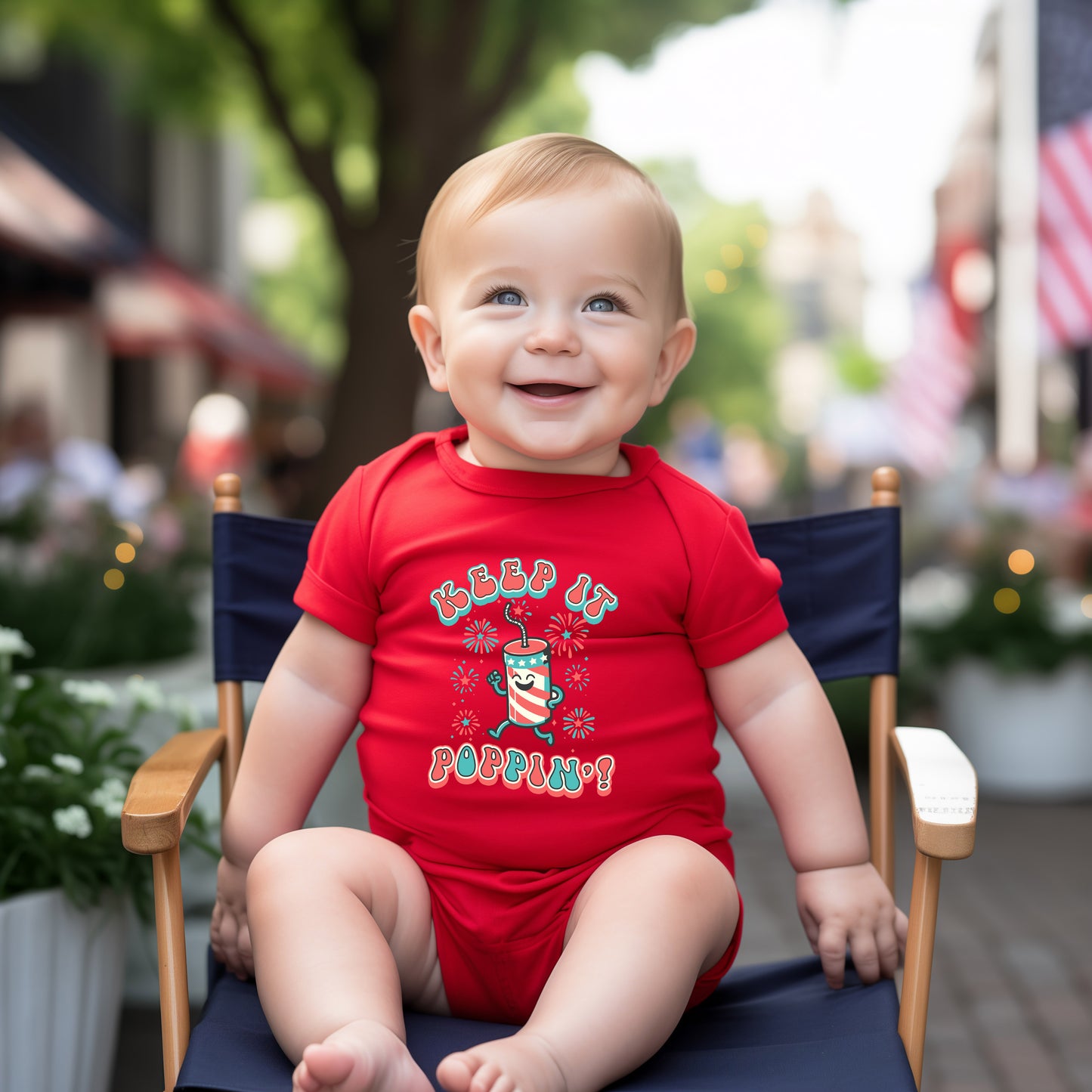 Keep It Poppin' Firework | Baby Graphic Short Sleeve Onesie