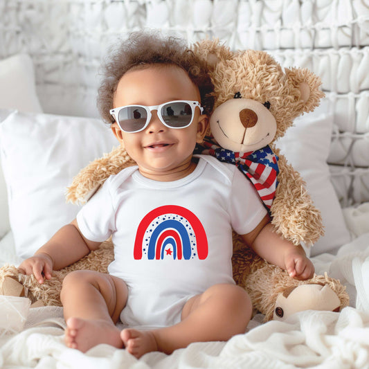 Patriotic Rainbow | Baby Graphic Short Sleeve Onesie