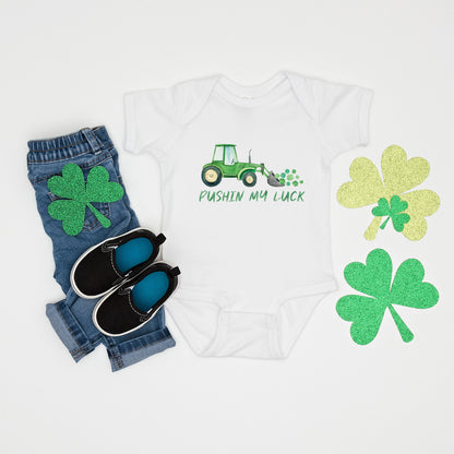 Pushin My Luck | Baby Graphic Short Sleeve Onesie