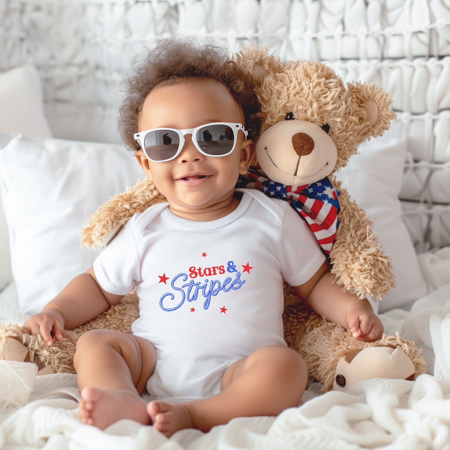 Western Stars And Stripes | Baby Graphic Short Sleeve Onesie