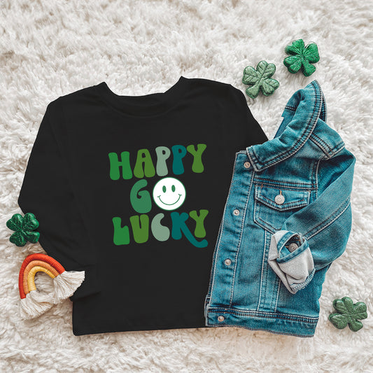 Happy Go Lucky Smiley Face | Toddler Graphic Long Sleeve Tee