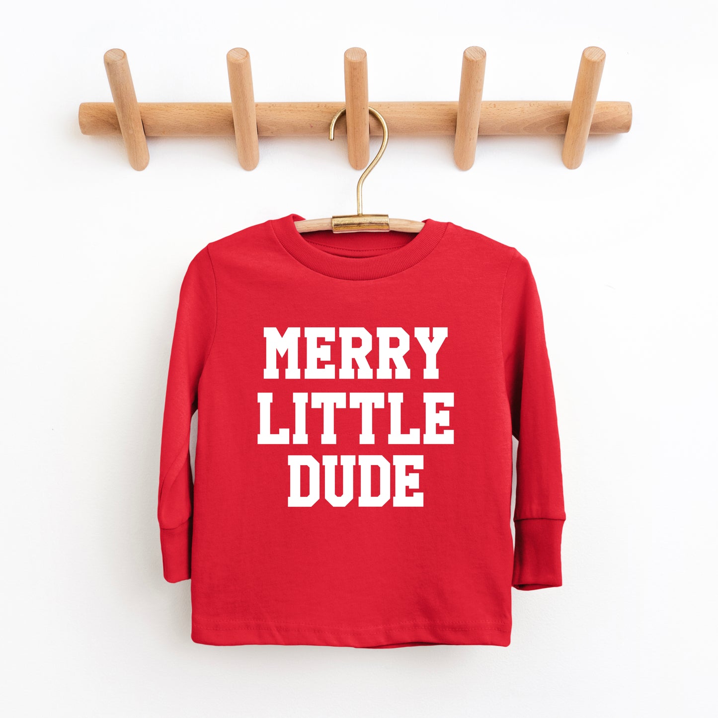 Merry Little Dude | Toddler Graphic Long Sleeve Tee