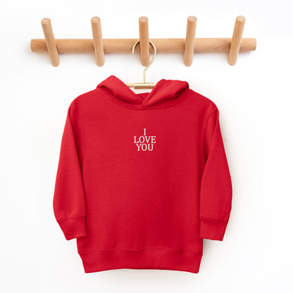 Embroidered I Love You Words | Toddler Graphic Hoodie