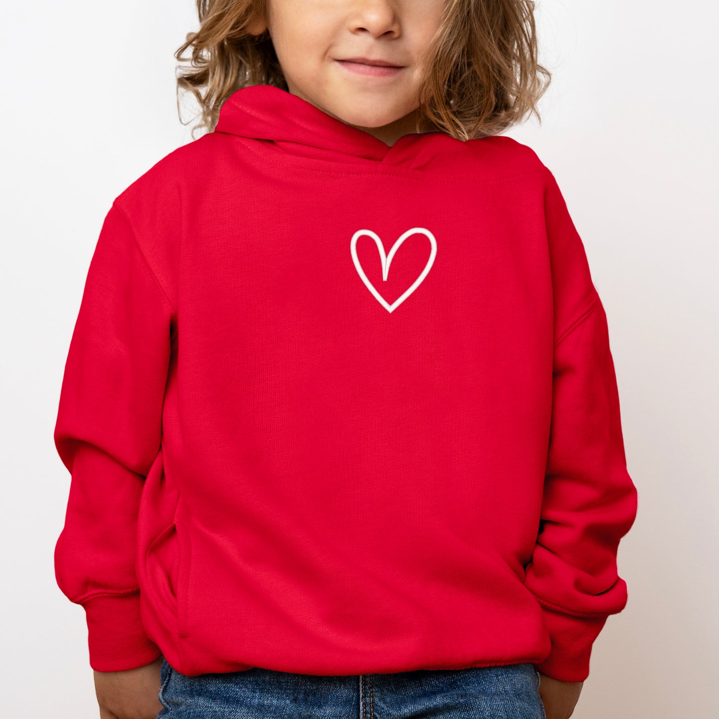 Embroidered Hand Drawn Heart | Toddler Graphic Hoodie