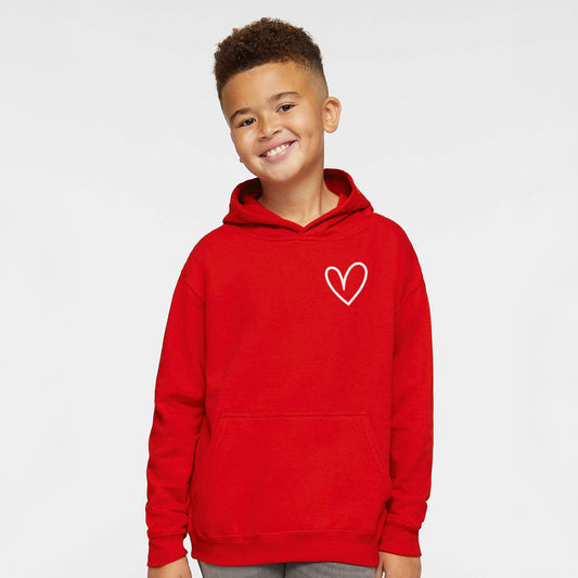 Embroidered Hand Drawn Heart | Youth Graphic Hoodie