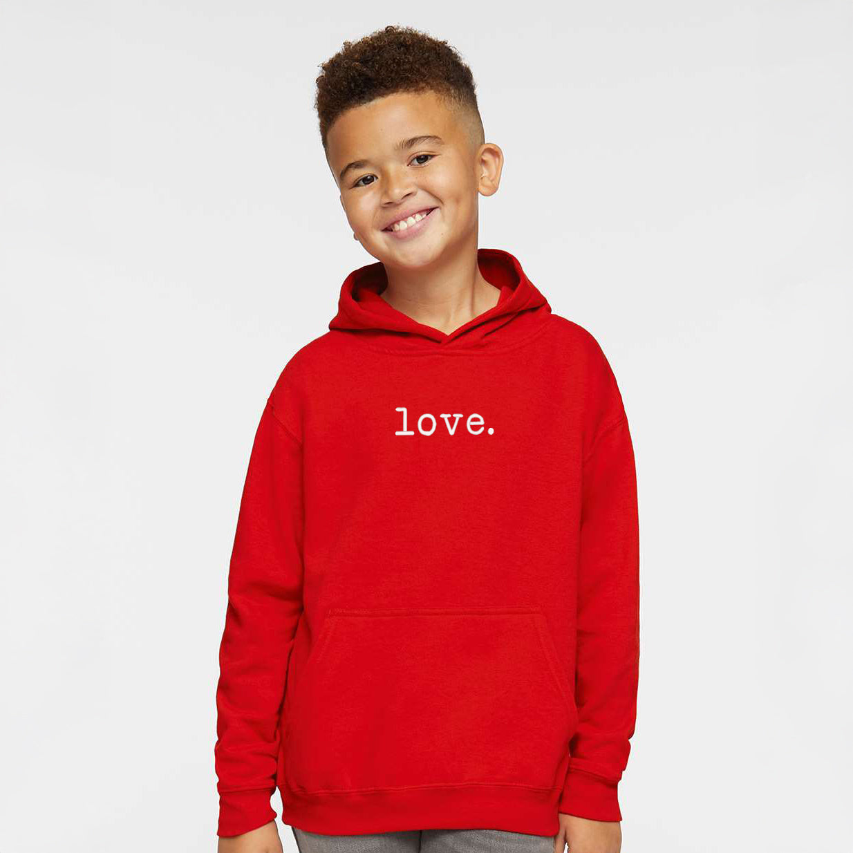 Embroidered Love Typewriter | Youth Graphic Hoodie