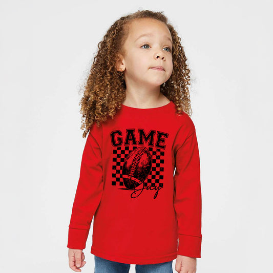 Retro Football Game Day | Toddler Graphic Long Sleeve Tee