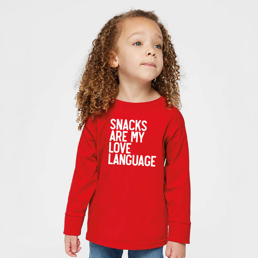 Snacks Are My Love Language | Toddler Graphic Long Sleeve Tee