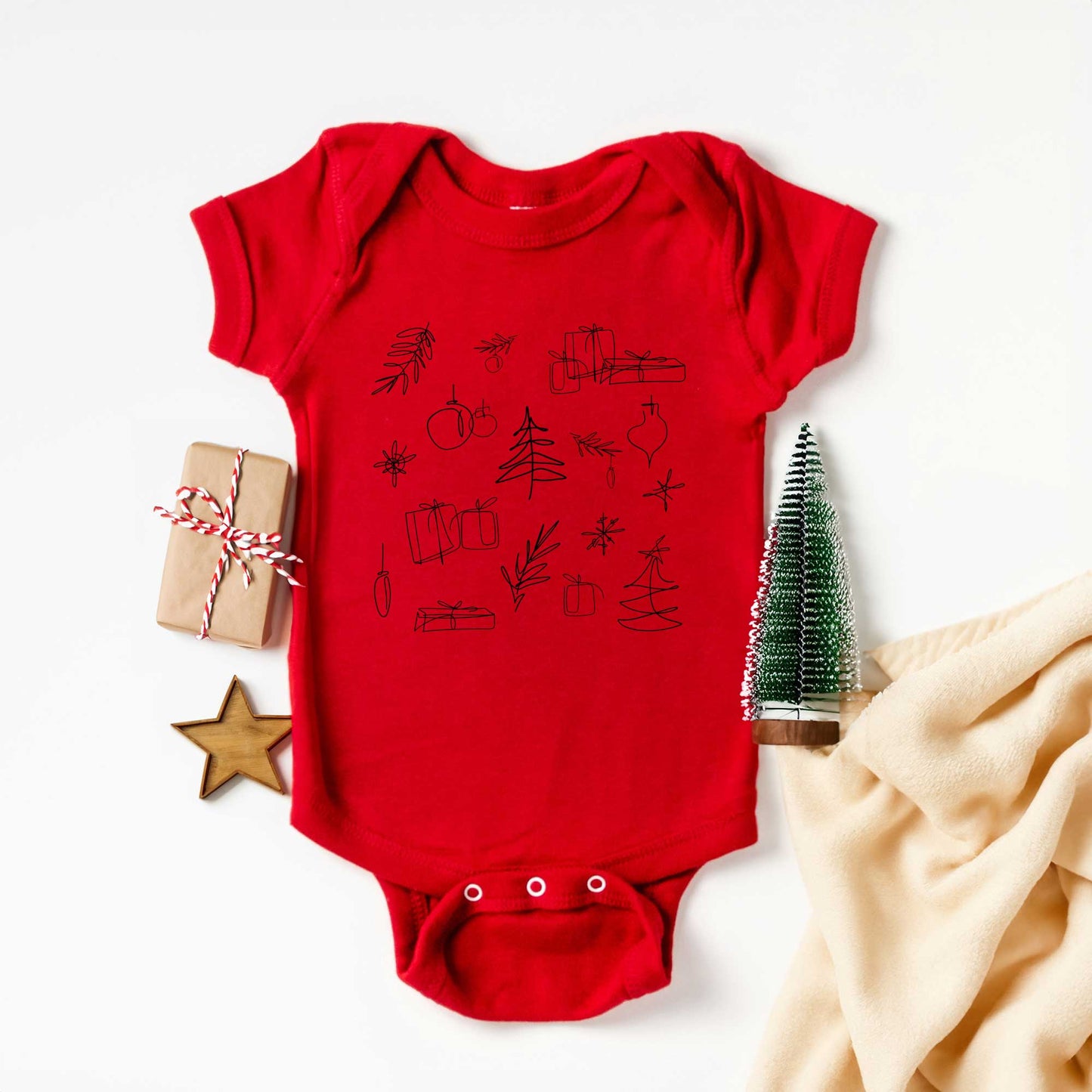 Christmas Clipart | Baby Graphic Short Sleeve Onesie