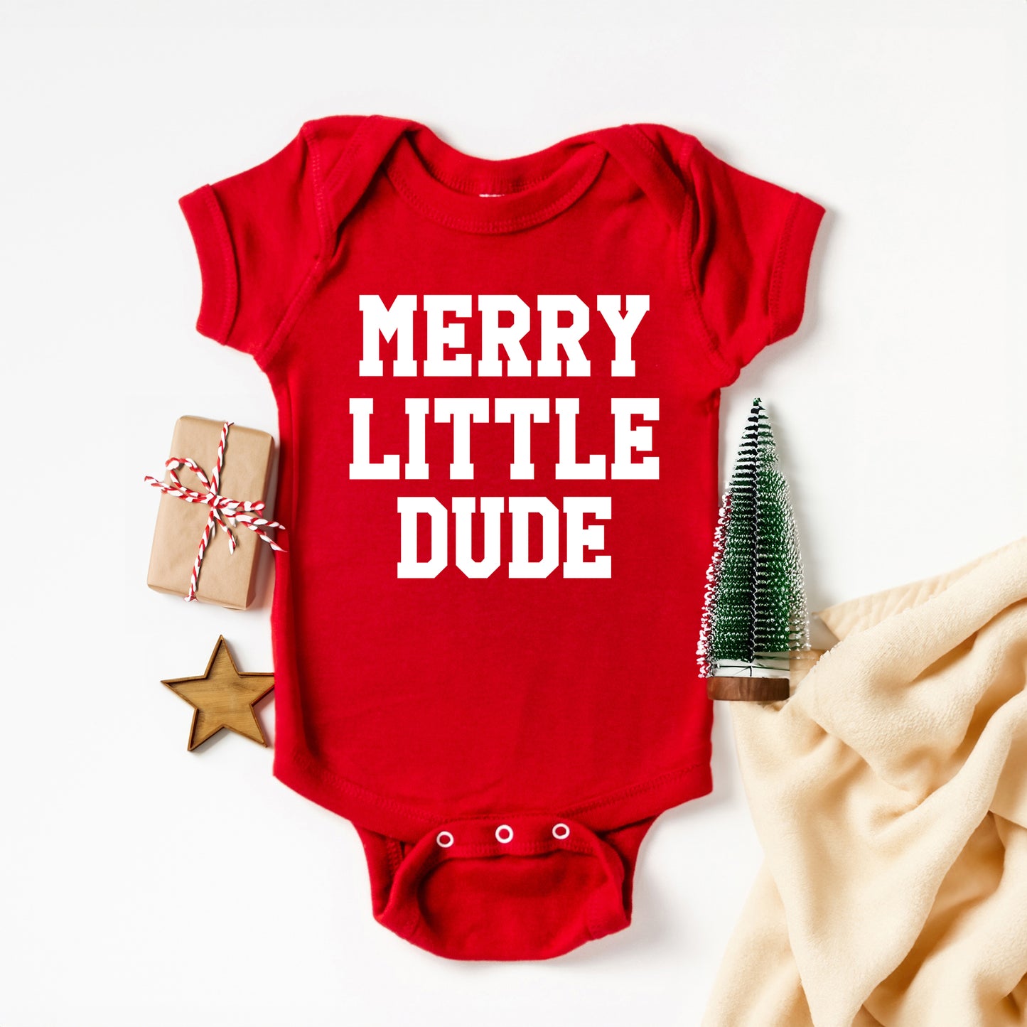 Merry Little Dude | Baby Graphic Short Sleeve Onesie