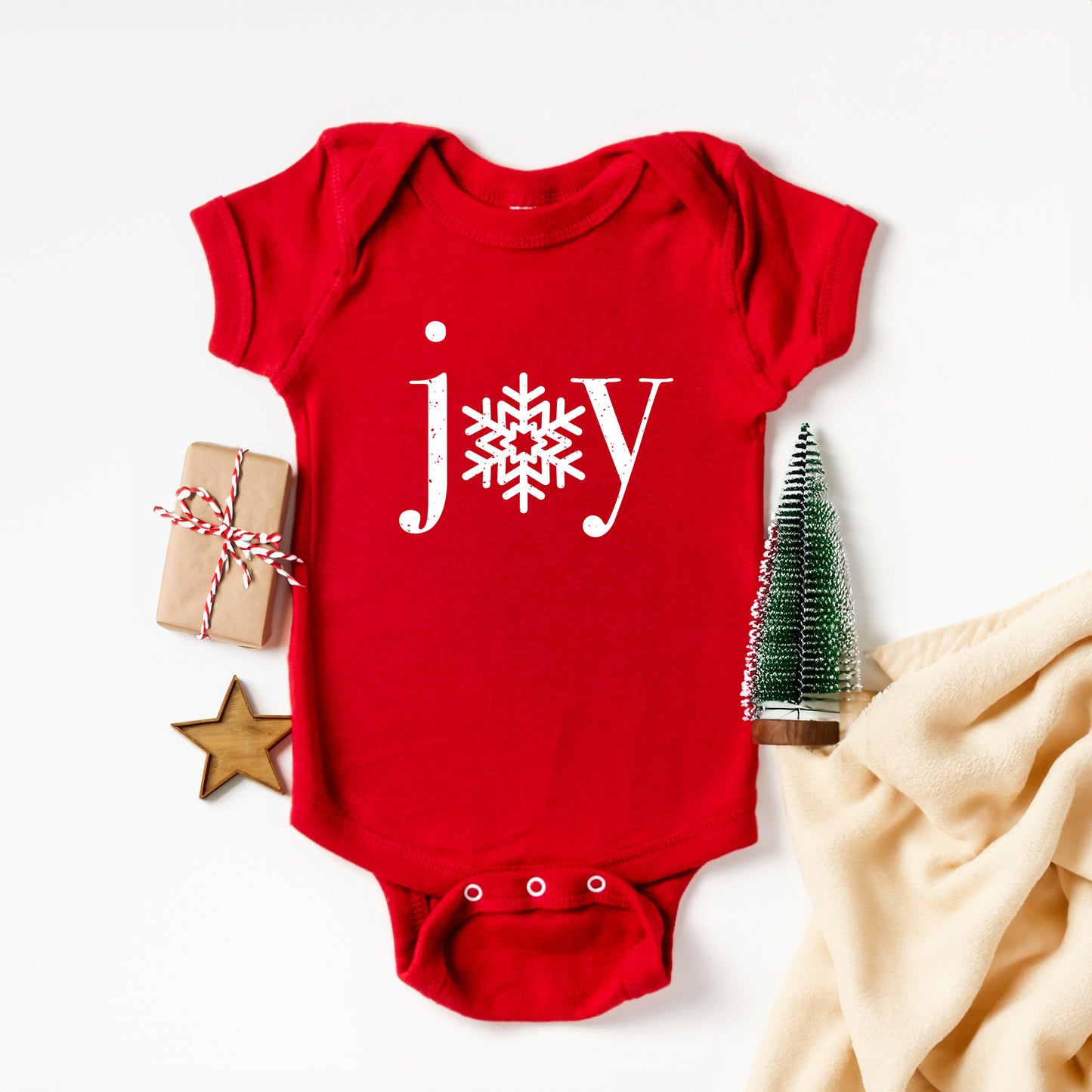 Joy Snowflake | Baby Graphic Short Sleeve Onesie