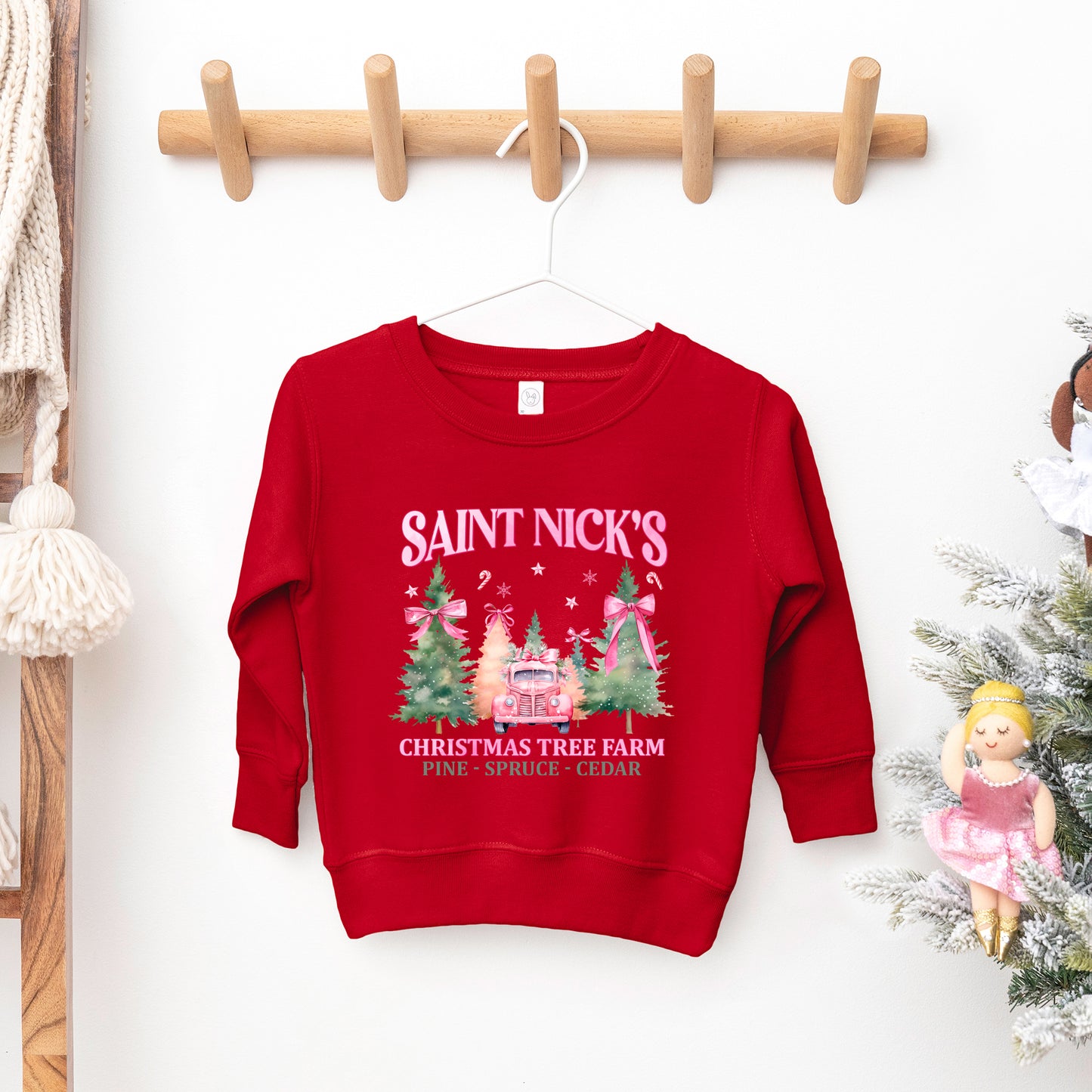 Coquette St. Nick's Tree Farm | Youth Ultra-Soft Graphic Sweatshirt