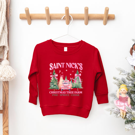 Coquette St. Nick's Tree Farm | Youth Ultra-Soft Graphic Sweatshirt