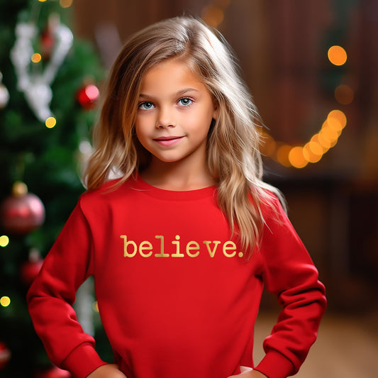 Believe Puff Print | Youth Graphic Sweatshirt