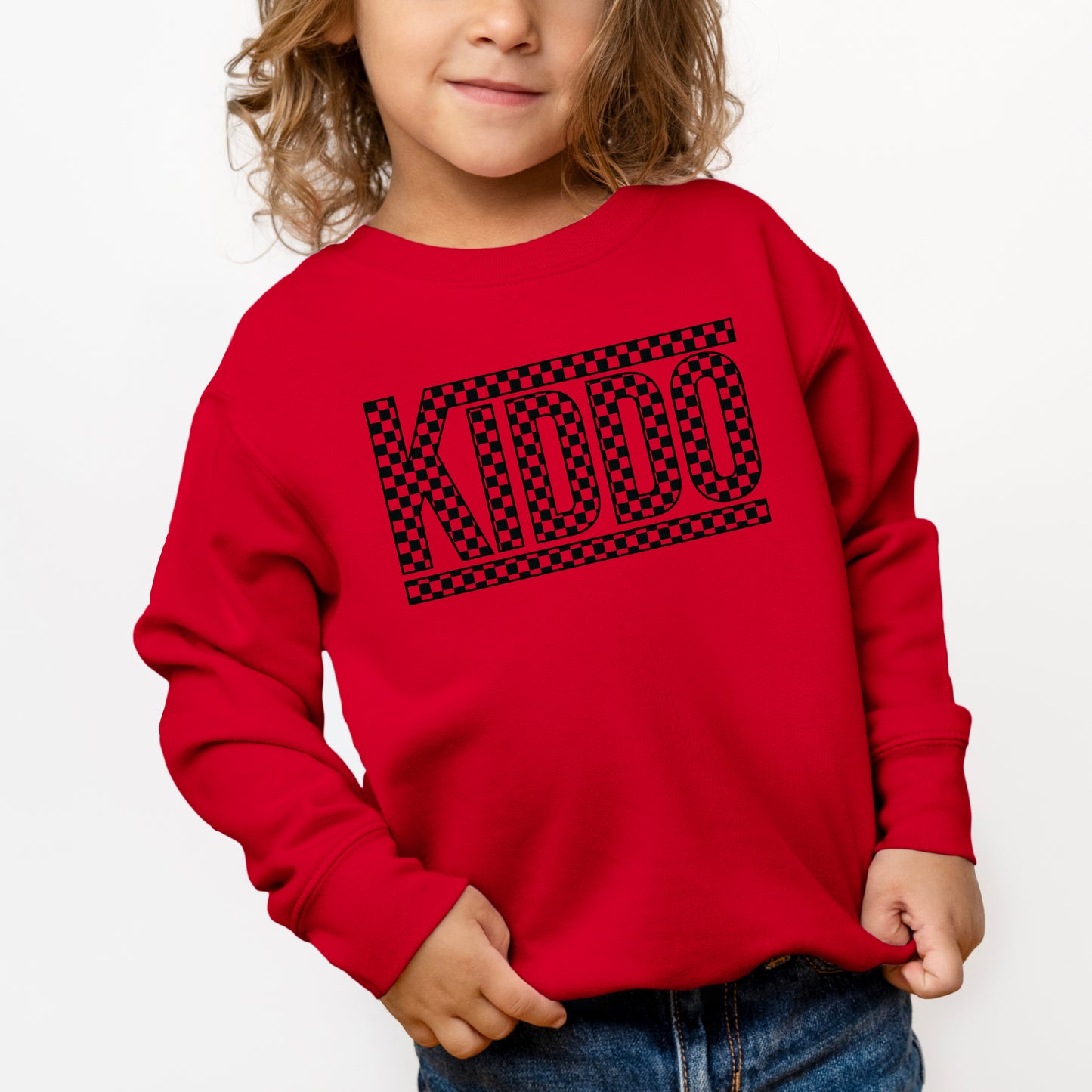 Kiddo Checkered | Toddler Graphic Sweatshirt