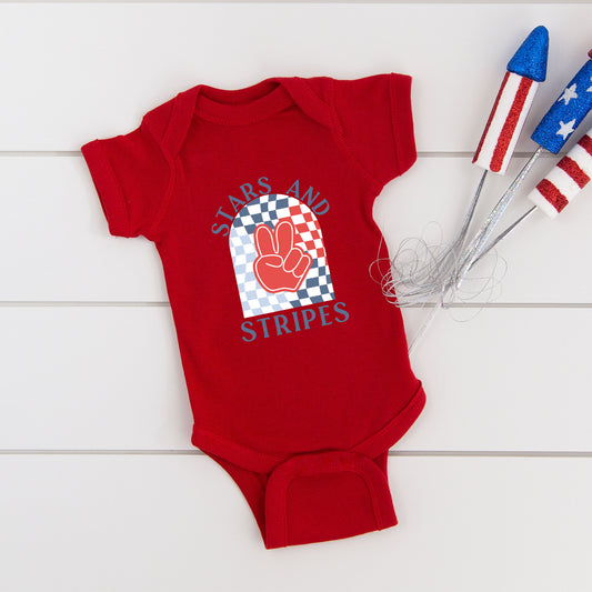 Stars And Stripes Peace | Baby Graphic Short Sleeve Onesie