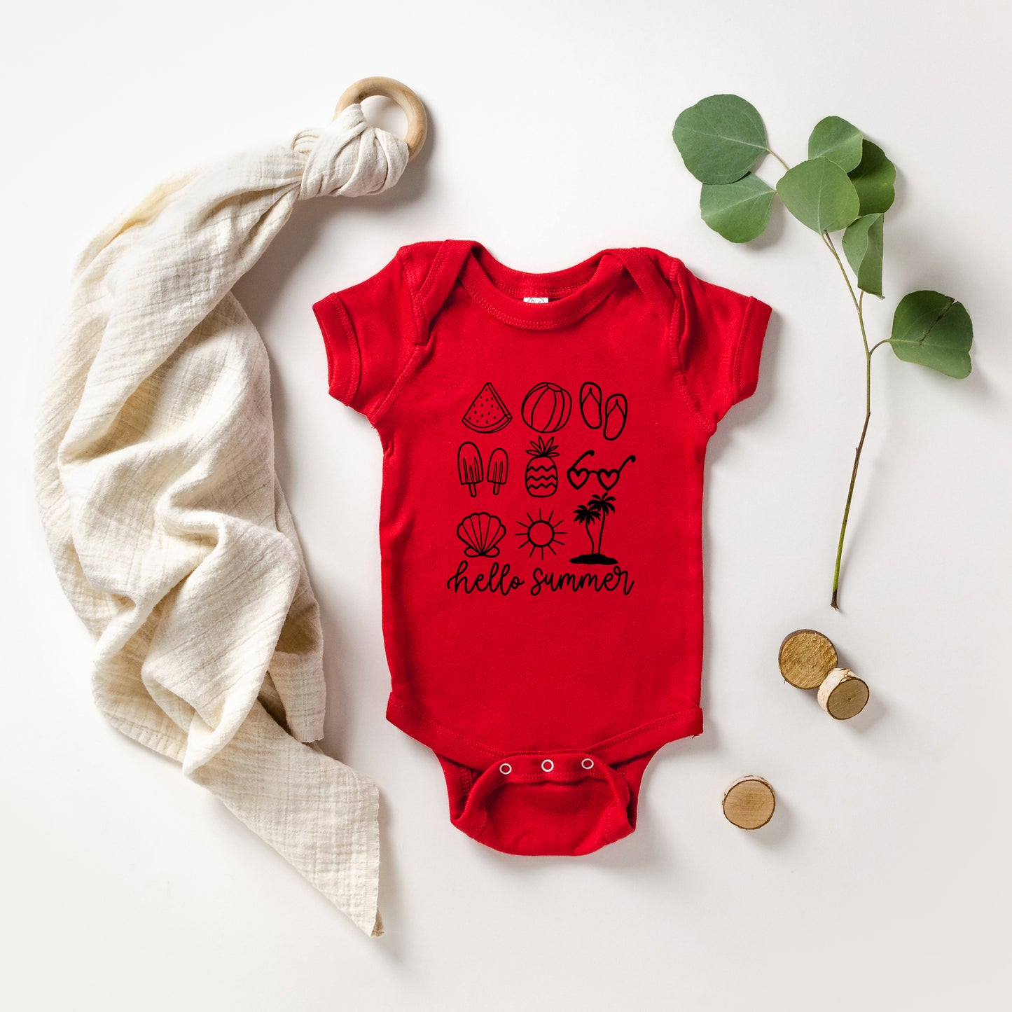 Hello Summer Chart | Baby Graphic Short Sleeve Onesie