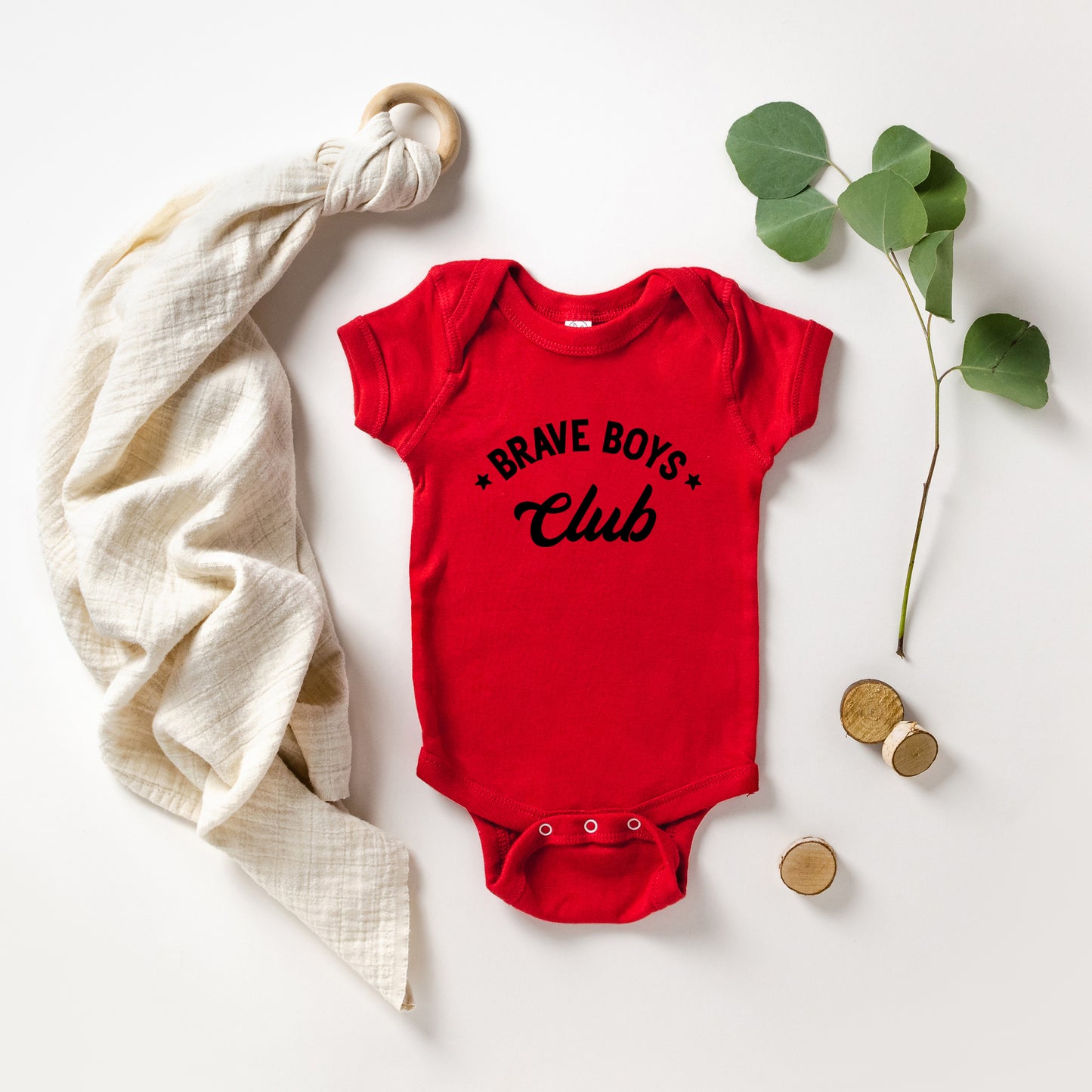 Brave Boys Club Stars | Baby Graphic Short Sleeve Onesie