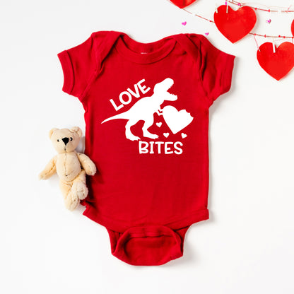 Love Bites Dinosaur | Baby Graphic Short Sleeve Onesie