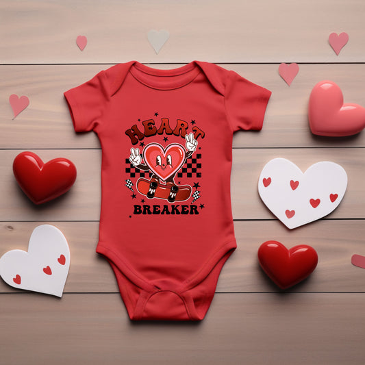 Heart Breaker Skater | Baby Graphic Short Sleeve Onesie