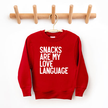 Snacks Are My Love Language | Youth Graphic Sweatshirt